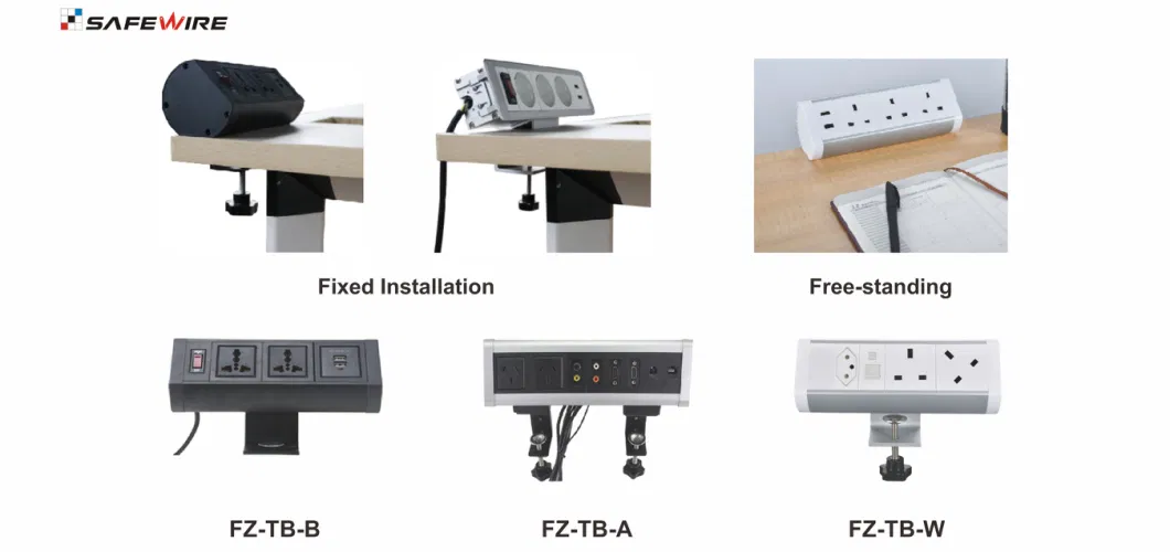 Flat Alu Profile Clamped PDU Desktop Socket/Office Socket/Table Socket/Power Management