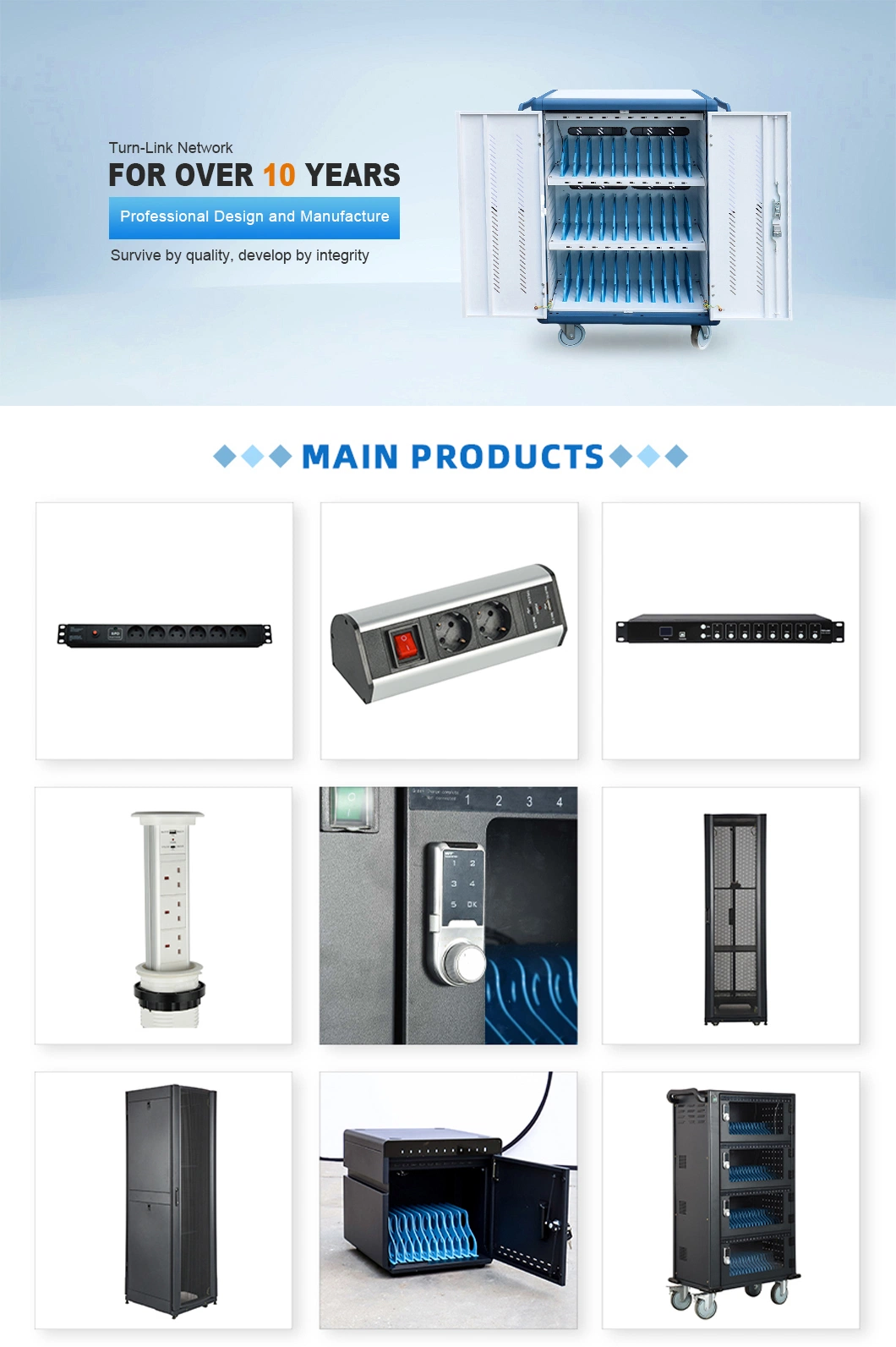 Turn-Link 1u 19" 6 Way Denmark Type Socket Server Rack Mount PDU